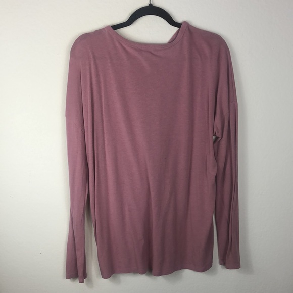 Mauve Express One Eleven Super Soft Lace Up V Neck Long Sleeved Sweater! - Picture 6 of 6